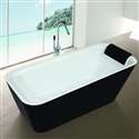 Texas One Person Rectangular Freestanding Soaking Indoor Bathtub with Copper Footrest