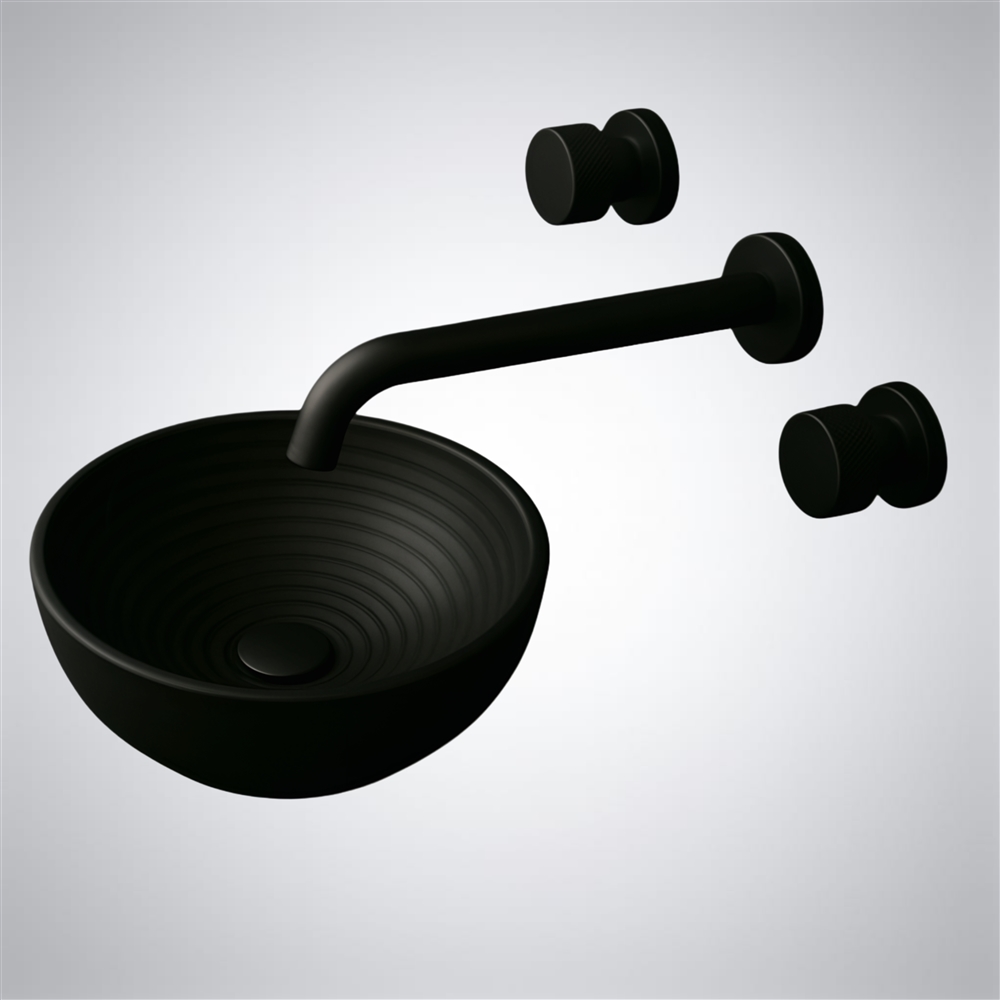 Fontana Cylindra Wall-Mount â€“ Nova  Matte Black