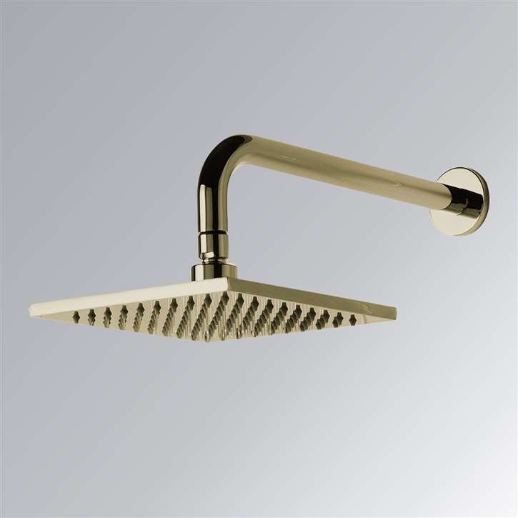 Brushed Gold Square Rainfall Shower Head | FS1003 by FontanaShowers