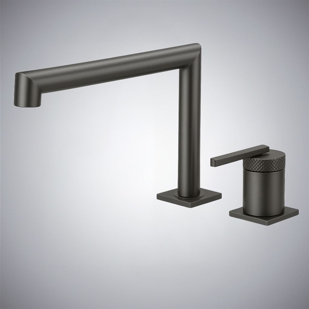 FontanaAuraCraft Gun Metal Gray Two-Hole Deck-Mounted Basin Faucet
