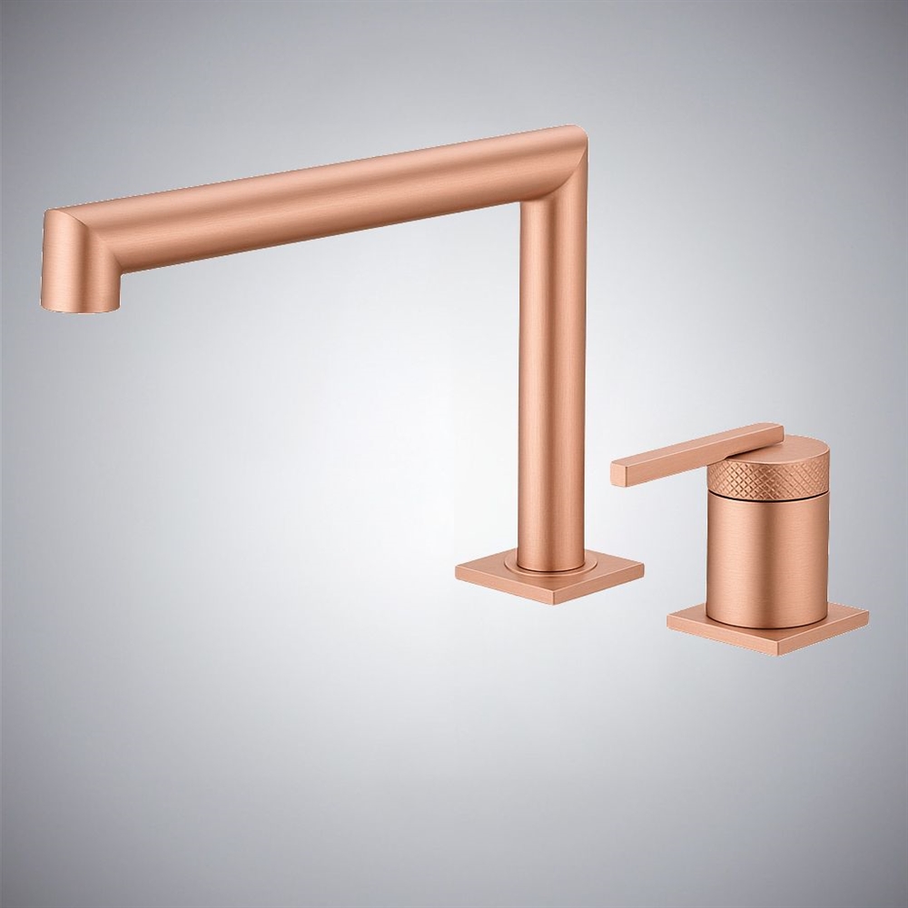 FontanaPureElegance Rose Gold Velocity Flow Deck Mounted Basin Faucet