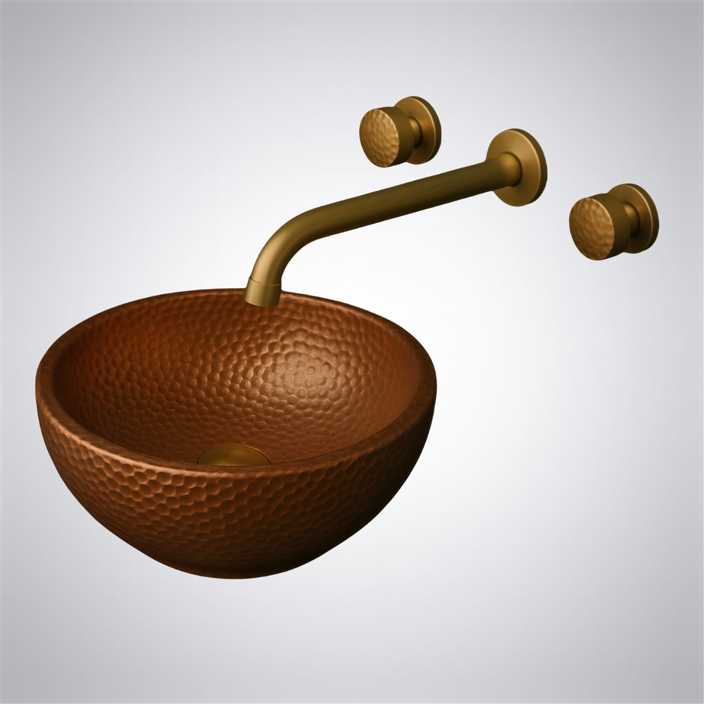 Fontana Cylindra Wall-Mount â€“ Sophisticated Brushed Gold & Hammered Copper