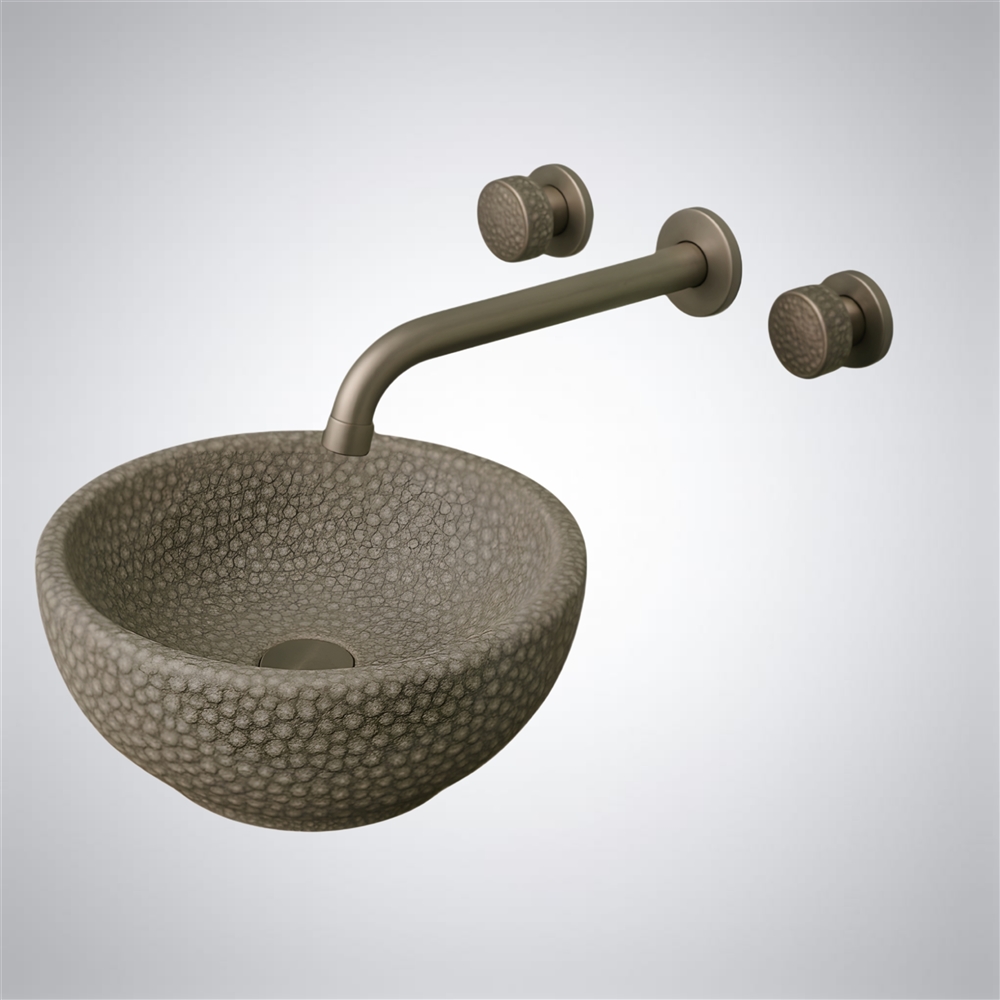 Fontana Cylindra Wall-Mount â€“ IconPrime Brushed Nickel & Grey Stone