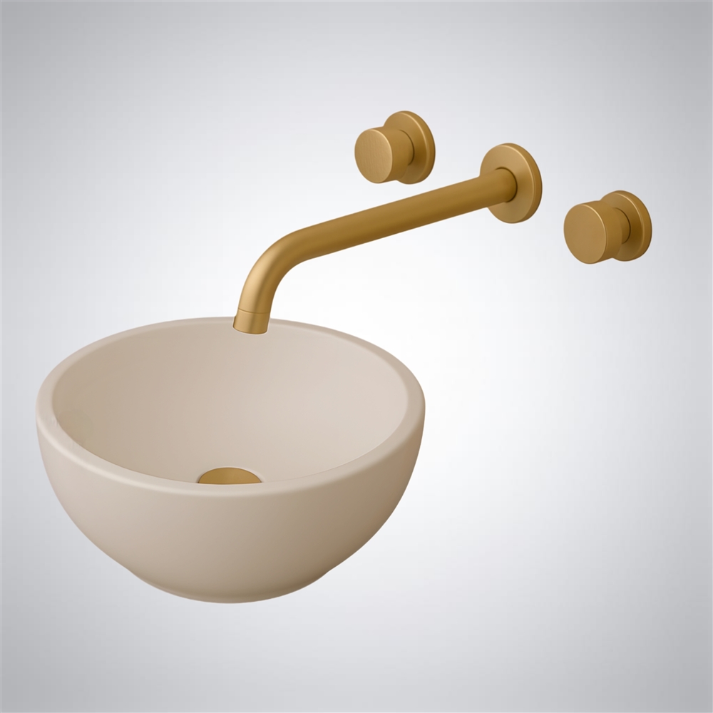 Fontana Cylindra Wall-Mount â€“ Fusion Brushed Gold & Matte White