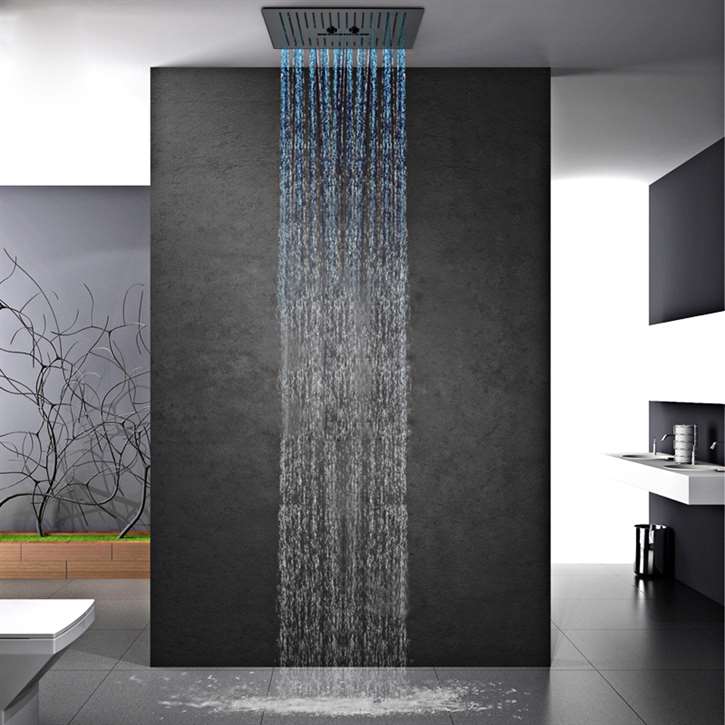 Denver Dark Oil Rubbed Bronze Ceiling Mount Phone Control LED Light Showerhead