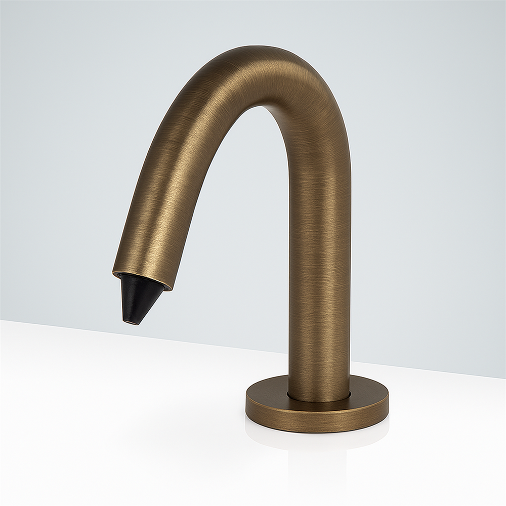 Fontana Dijon Hand Free Deck Mount Touchless Soap Dispenser In Light Oil Rubbed Bronze Finish