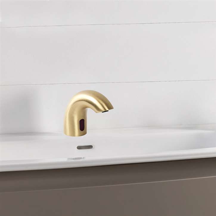Texas Electronic Sensor Soap Dispenser In Satin Brass Finish