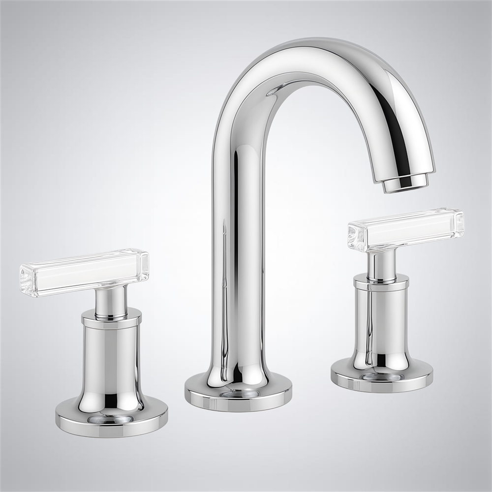 FontanaArc Vantage Chrome Three-Hole Dual-Handle Sink Faucet