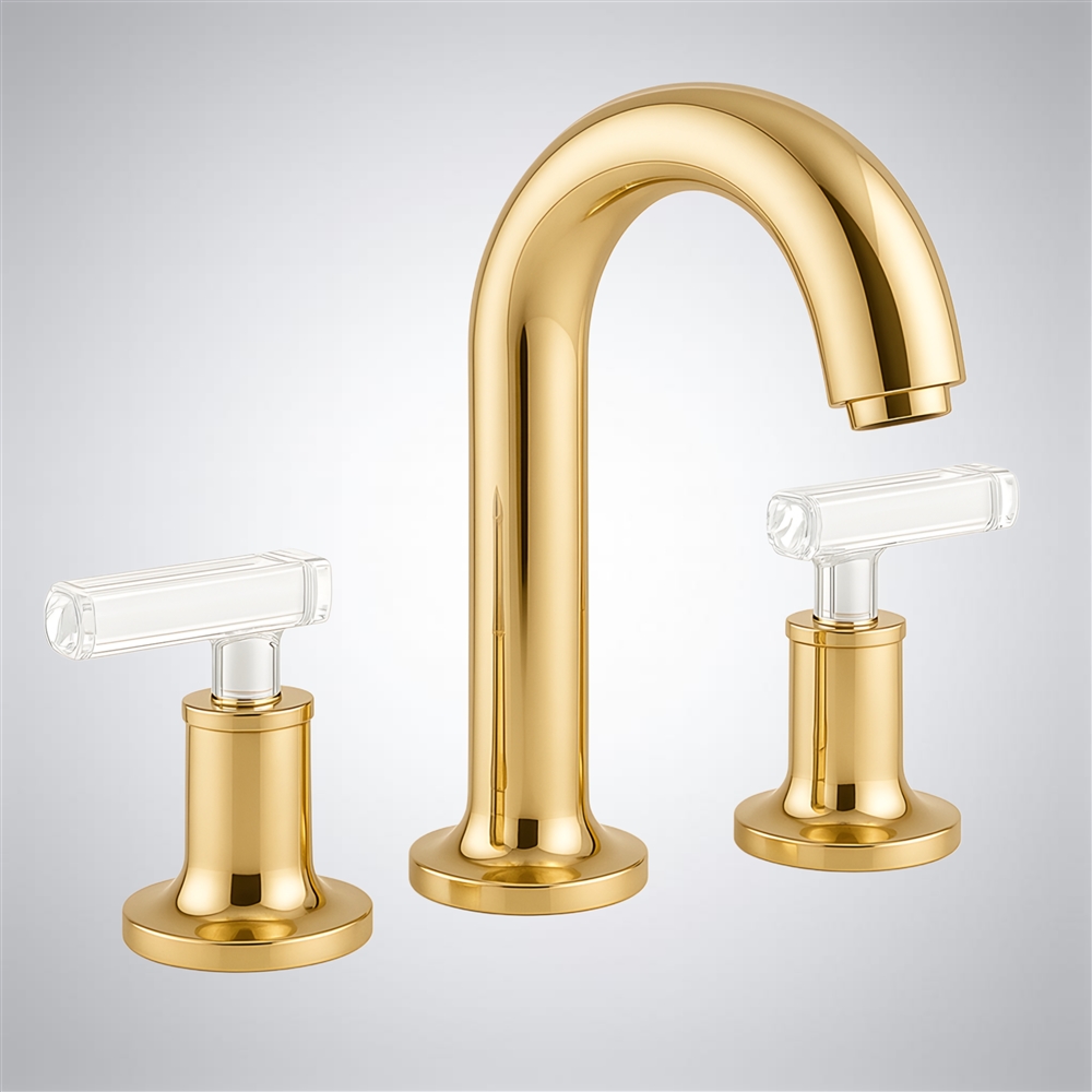 FontanaArc Summit Brushed Gold Three-Hole Dual-Handle Sink Faucet