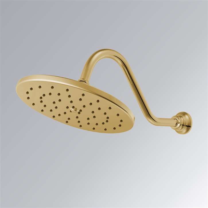 Polished Gold Brass 8 inch Round Showerhead Rainfall Rain Shower Head  Ksd041 