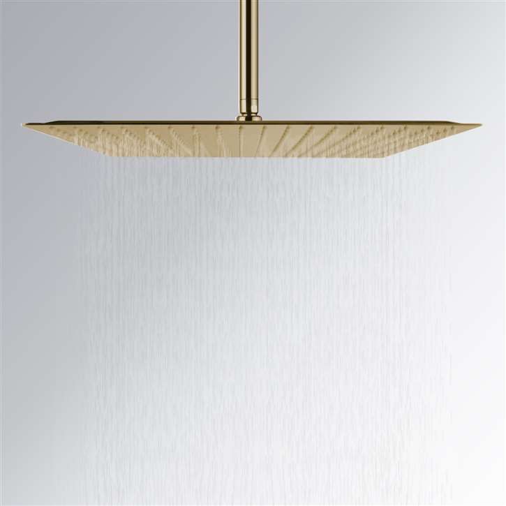 Shop Fontana Brushed Gold Thin Luxury Bathroom Square Rain Shower Head @  FontanaShowers
