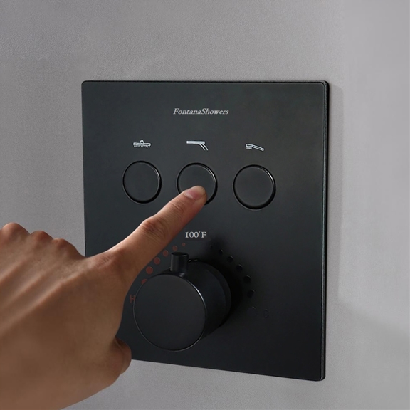 Luxury shower system related to the Fontana Lima touch-button mixer installation guide