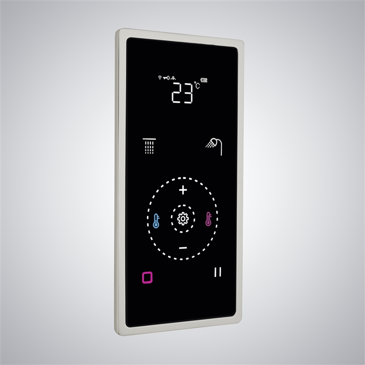 Fontana Leo 2-Way Brushed Nickel Smart LED Digital Display Thermostat Shower Mixer