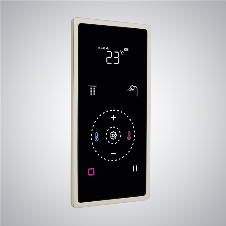 Fontana Leo 2-Way Champagne Smart LED Digital Display Thermostat Shower Mixer