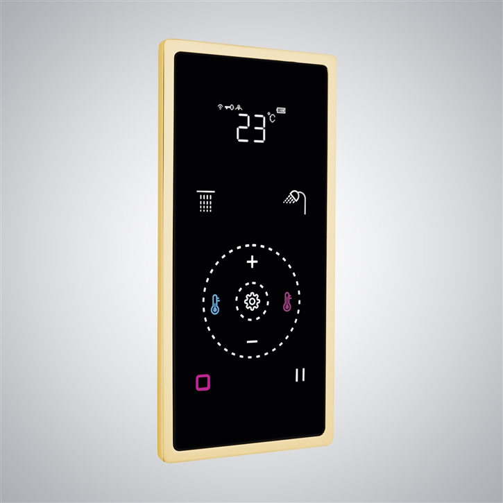 Fontana Leo 2-Way Gold Smart LED Digital Display Thermostat Shower Mixer
