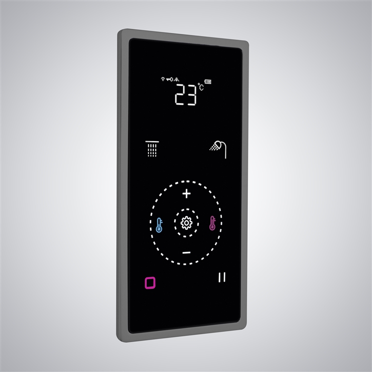 Fontana Leo 2-Way Gun Metal Gray Smart LED Digital Display Thermostat Shower Mixer