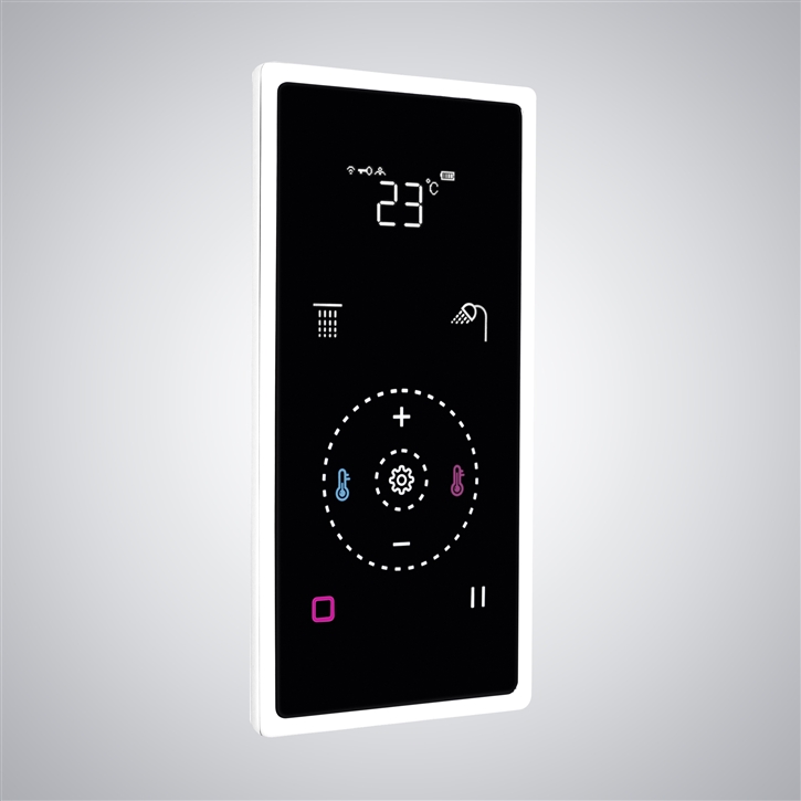 Fontana Leo 2-Way Matte White Smart LED Digital Display Thermostat Shower Mixer