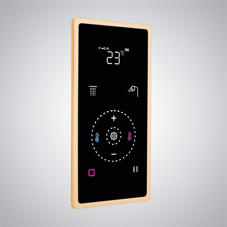 Fontana Leo 2-Way Rose Gold Smart LED Digital Display Thermostat Shower Mixer