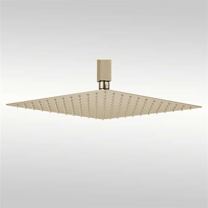 Fontana Champagne Thin Square Contemporary Rainfall Shower Head