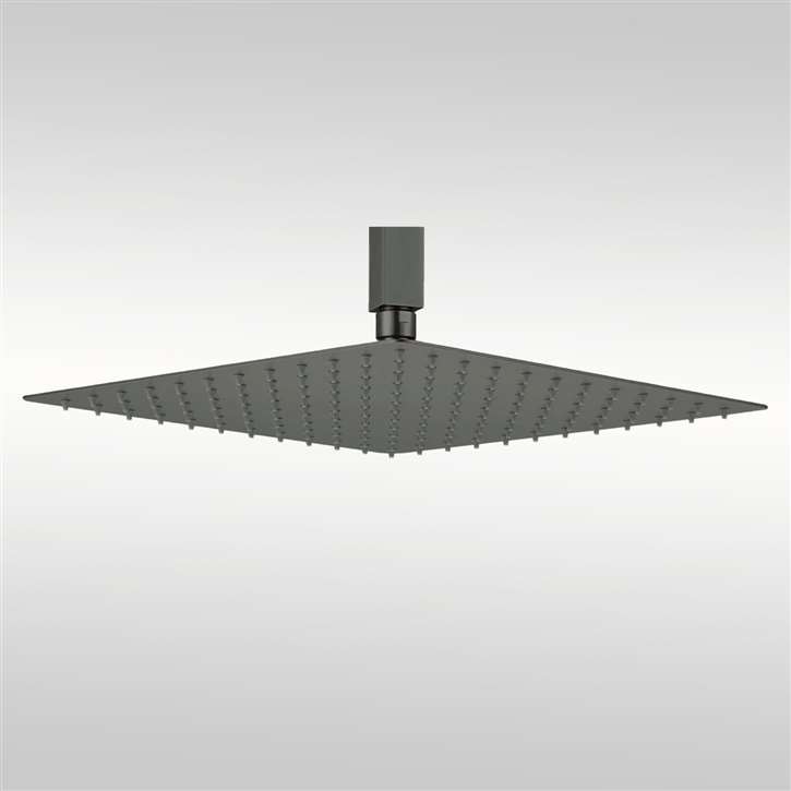 Fontana Gun Metal Gray Thin Square Rainfall Shower Head