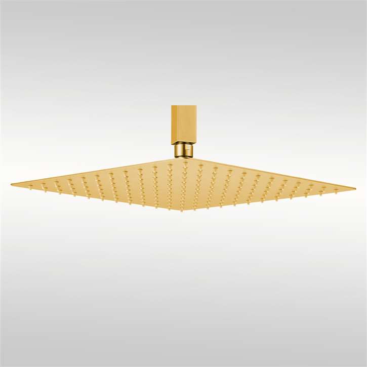 Fontana Polished Gold Luxury Thin Square Rainfall Shower Head