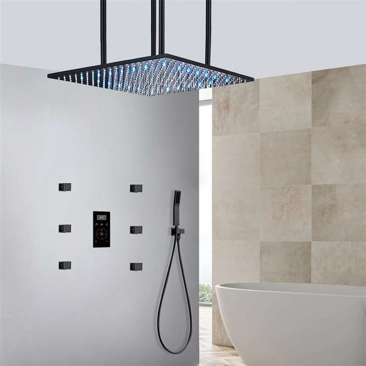 Big Sale Fontana Reno Matte Black Shower 3 Way Digital Shower Thermostatic Mixer @ FontanaShowers