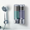 Fontana Milan Silver Gray Wall Mount Double-Chamber Manual Liquid Hand Soap Dispenser