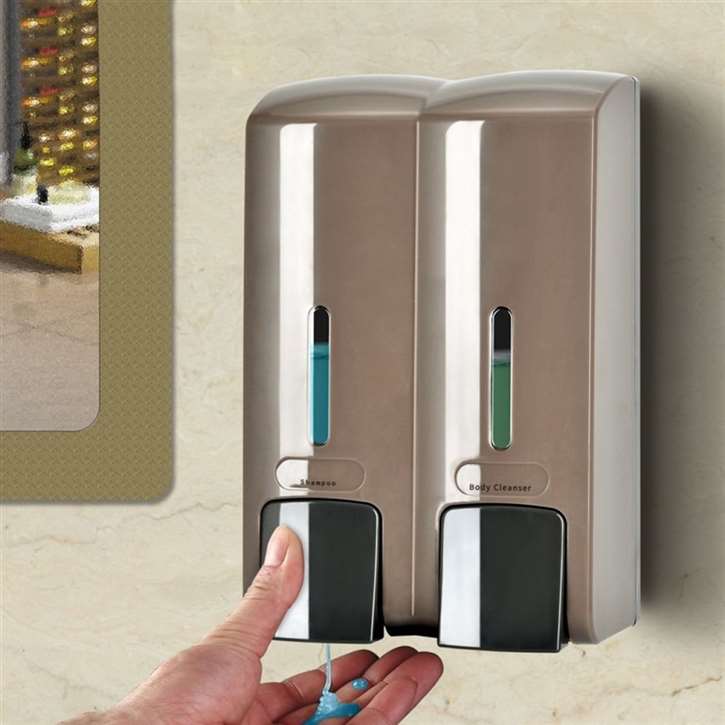Fontana Sierra Wall Mount Two Chamber Brown Manual Liquid Soap Dispenser