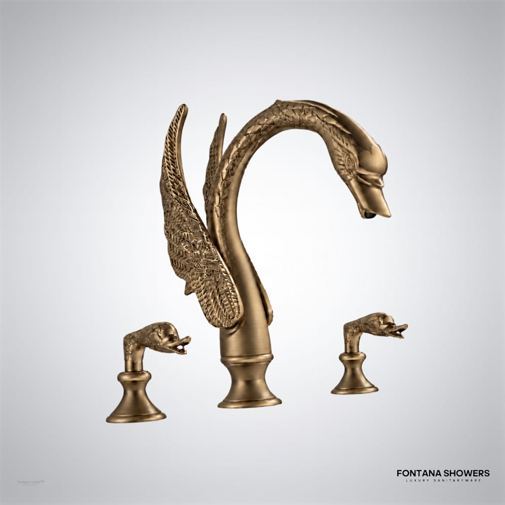 Antique brass swan faucet
