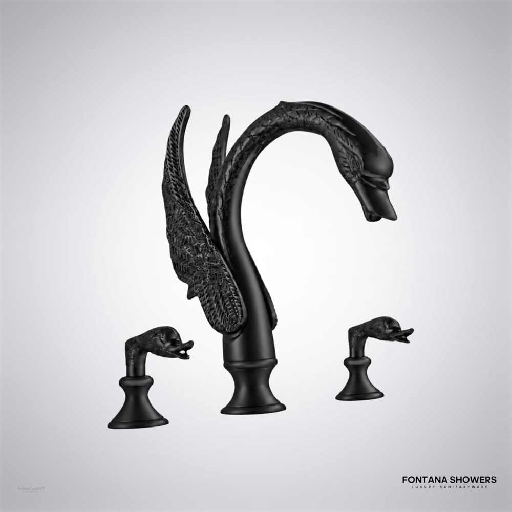 Matte black swan faucet
