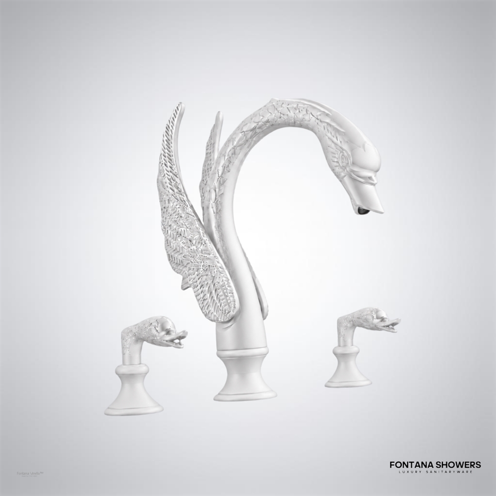 Matte white swan faucet
