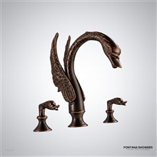 Oil-rubbed bronze swan faucet