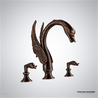 Oil-rubbed bronze swan faucet