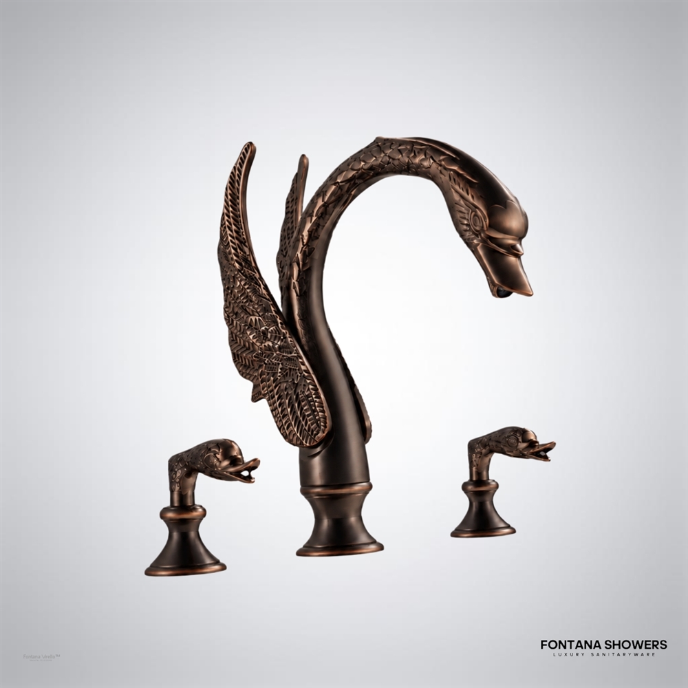Oil-rubbed bronze swan faucet