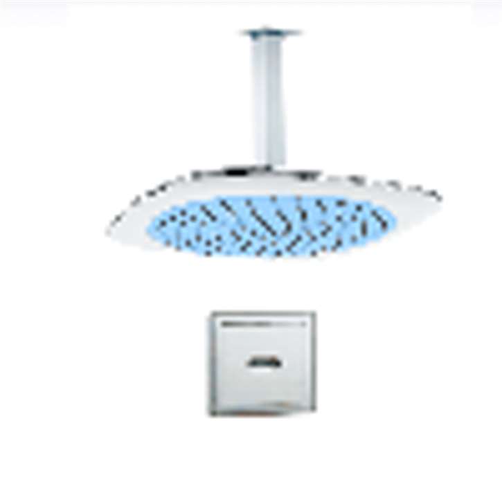 Fontana Rio Ceiling Mount Rainfall Touchless Automatic Infrared Sensor Blue Shower Head