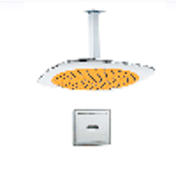 Fontana Rio Ceiling Mount Rainfall Touchless Automatic Infrared Sensor Yellow Shower Head