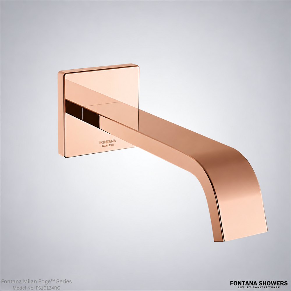 Rose gold wall sensor faucet
