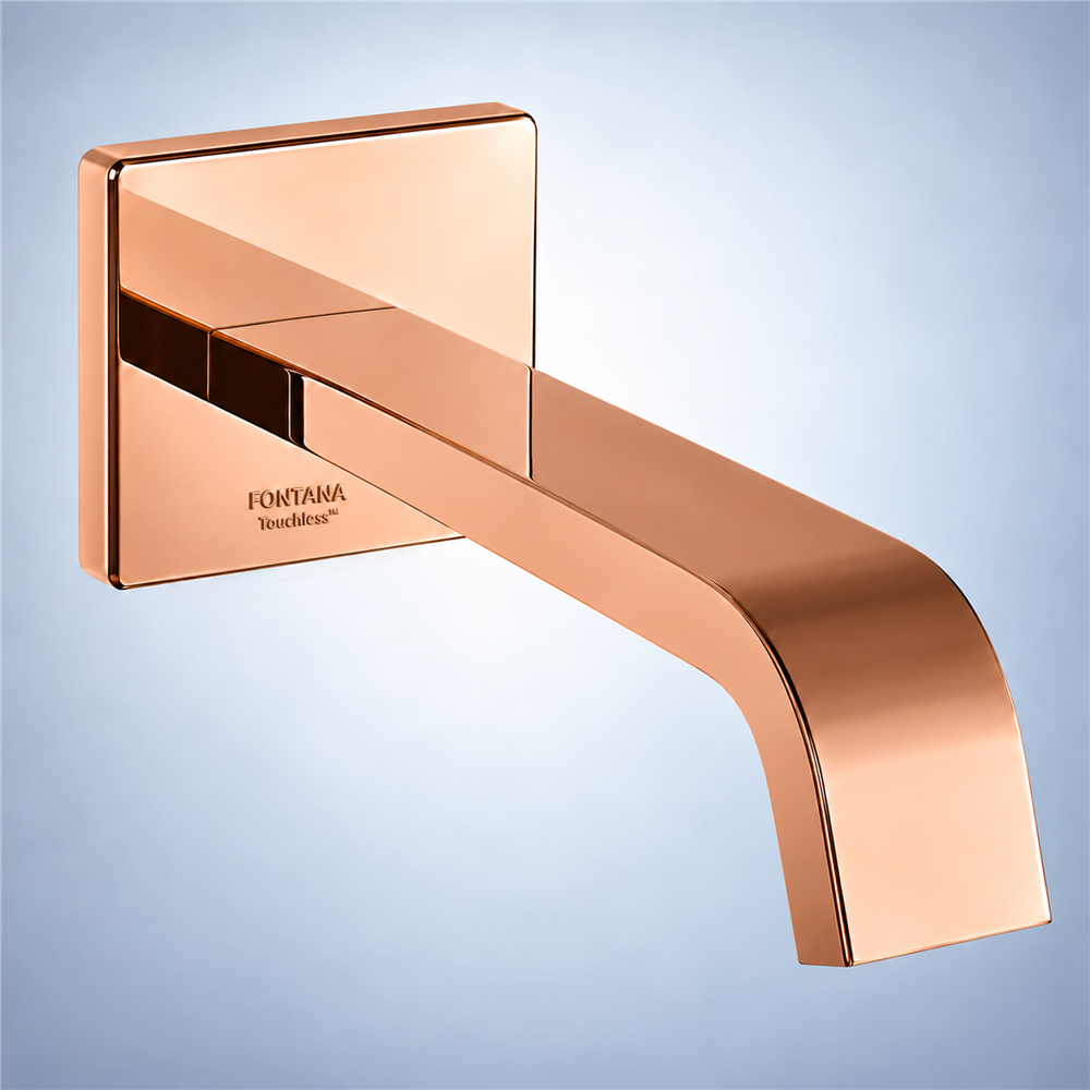 Rose gold wall sensor faucet