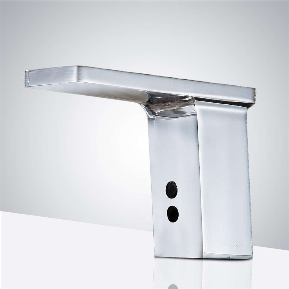 Fontana Commercial Chrome Deck Mount Touch Free Automatic Sensor Faucet