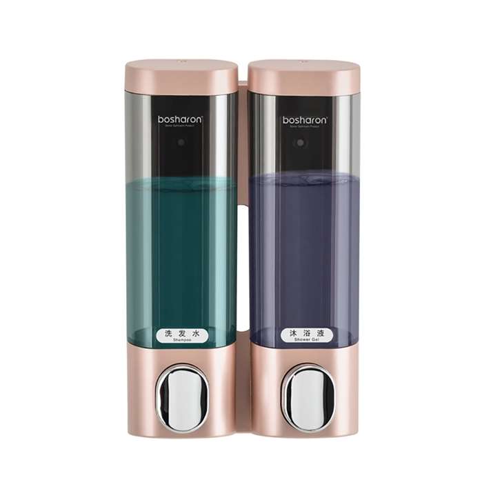 Fontana Atlanta Wall Mount Rose Gold Dual Container Manual Liquid Hand Soap Dispenser