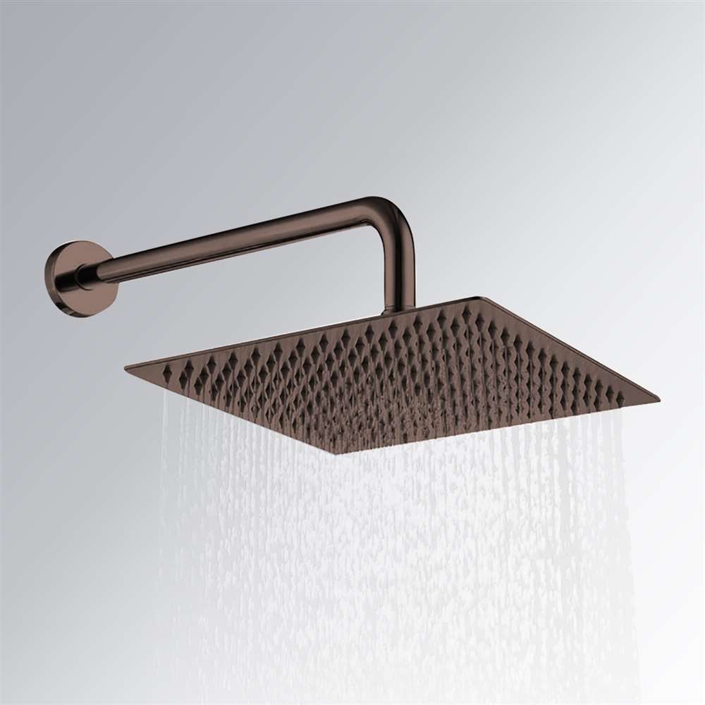 Light Oil Rubbed Thin Square Rainfall Shower Head