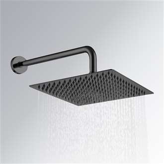 Matte Black Thin Square Rainfall Shower Head