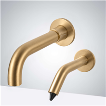 Fontana Intelligent Smart Sensor Faucet with Matching Liquid Soap Dispenser in Brushed Gold