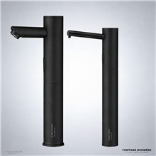 Fontana Commercial Automatic Matte Black Sensor Faucet with Matching Automatic Soap Dispenser for Restrooms