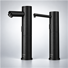 Fontana Commercial Automatic Matte Black Sensor Faucet with Matching Automatic Soap Dispenser for Restrooms