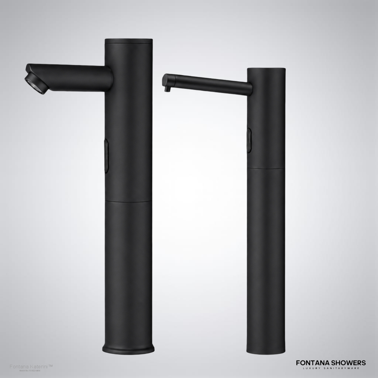 Fontana matte black commercial sensor faucet and soap dispenser