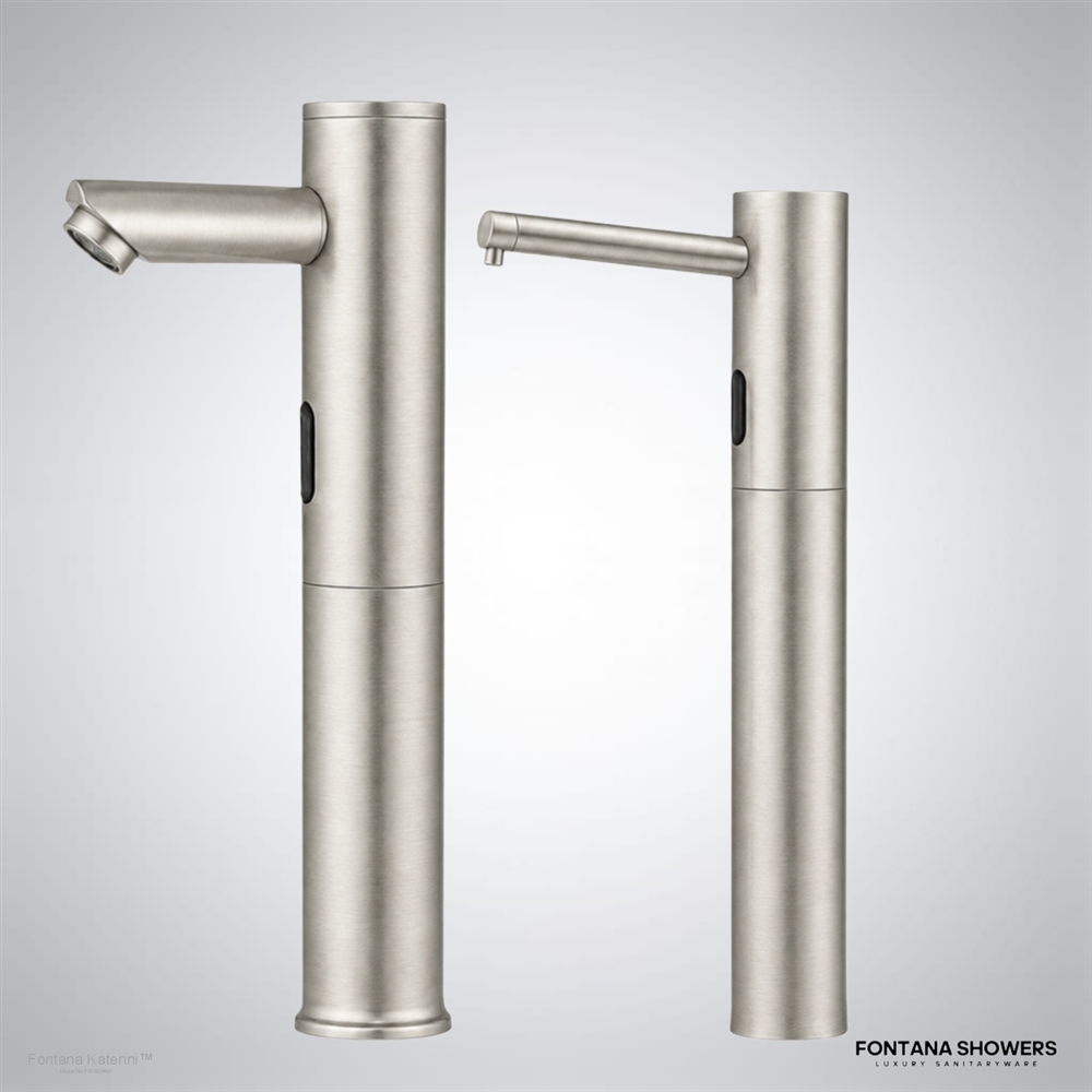 Brushed nickel touchless set