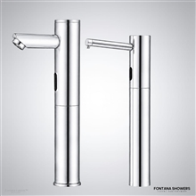 Chrome touchless faucet pair