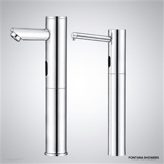 Chrome touchless faucet pair