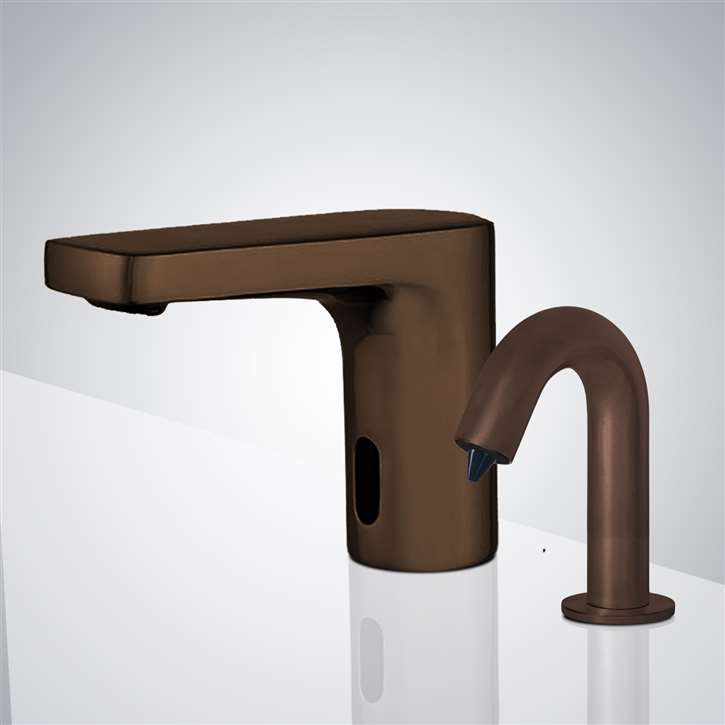 Fontana Commercial Light Oil Rubbed Bronze Touch less Automatic Sensor Faucet with Automatic Soap Dispenser for Restrooms